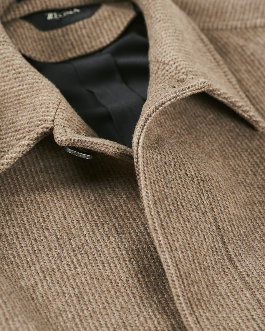 Herr | Jackor | Z Zegna | Belted Wool Coat Brown