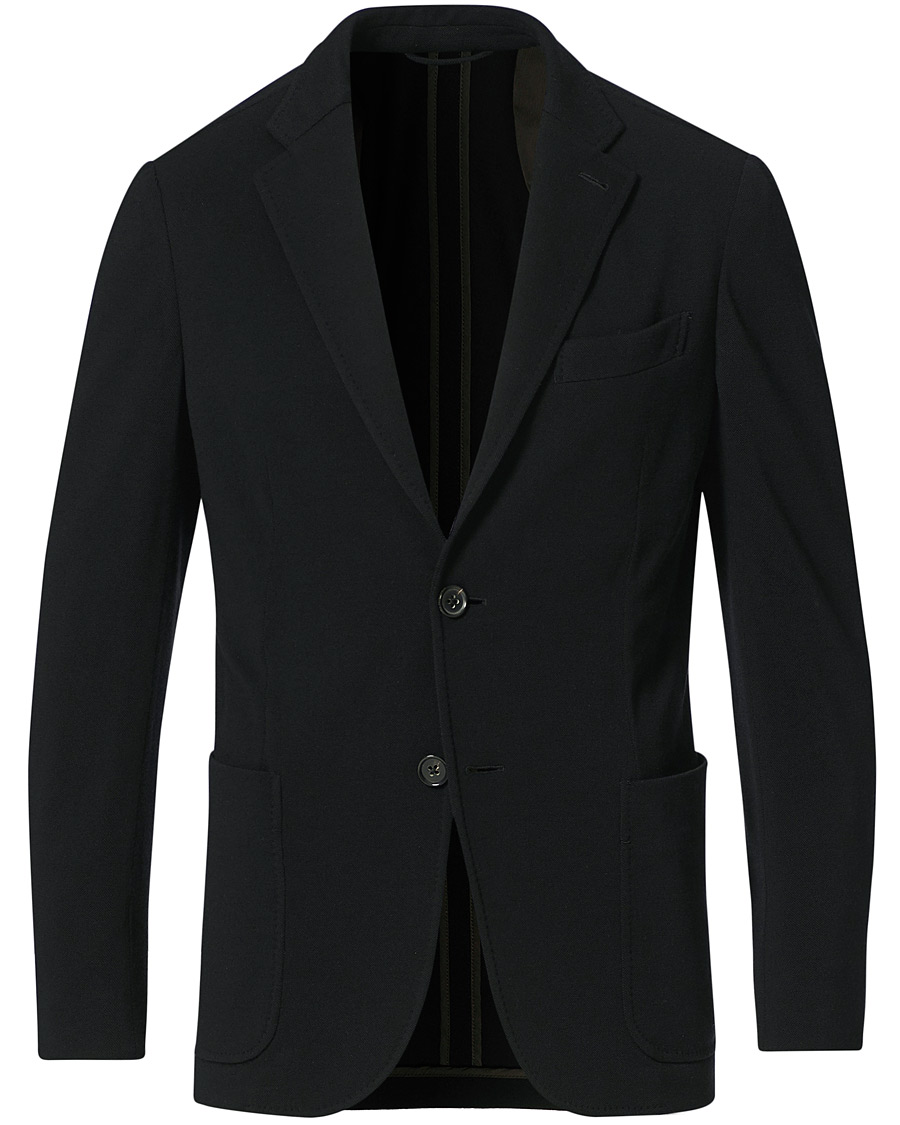 Herr | Kavajer | Ermenegildo Zegna | 15 Mil Wool Jersey Blazer Black