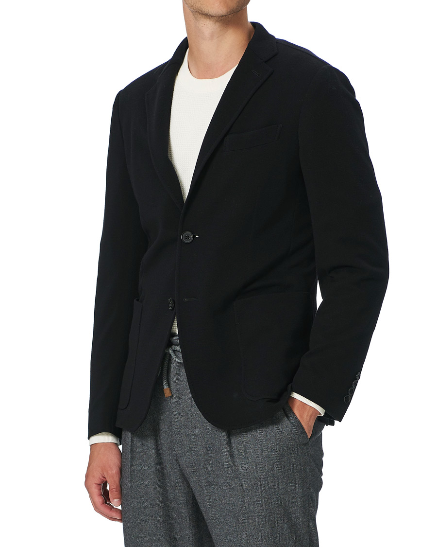 Herr | Kavajer | Ermenegildo Zegna | 15 Mil Wool Jersey Blazer Black