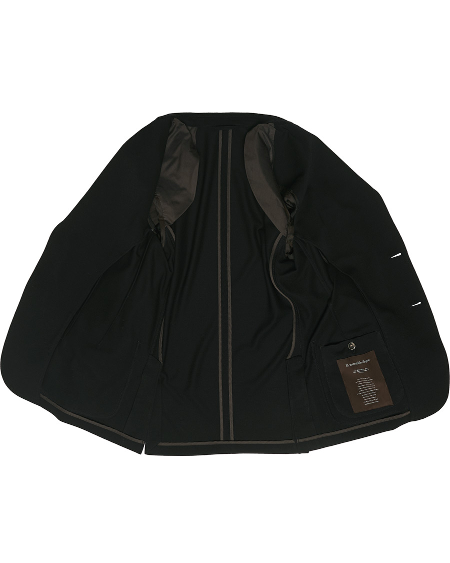 Herr | Kavajer | Ermenegildo Zegna | 15 Mil Wool Jersey Blazer Black
