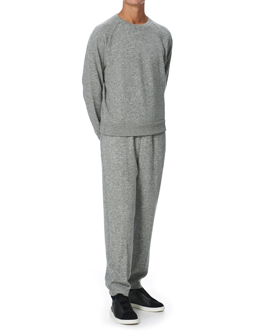 Herr | Byxor | Ermenegildo Zegna | Double Construction Cashmere Joggers Silver Grey