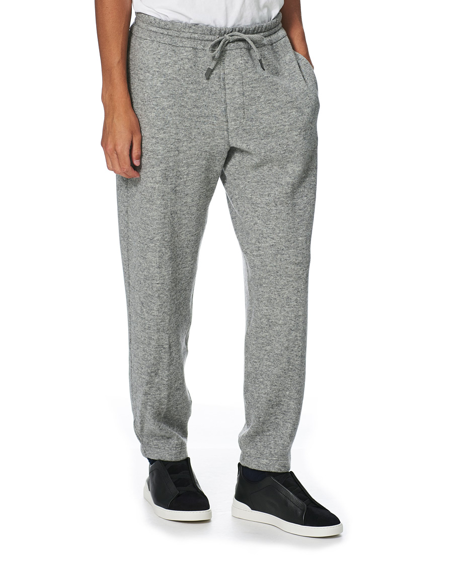 Herr | Byxor | Ermenegildo Zegna | Double Construction Cashmere Joggers Silver Grey