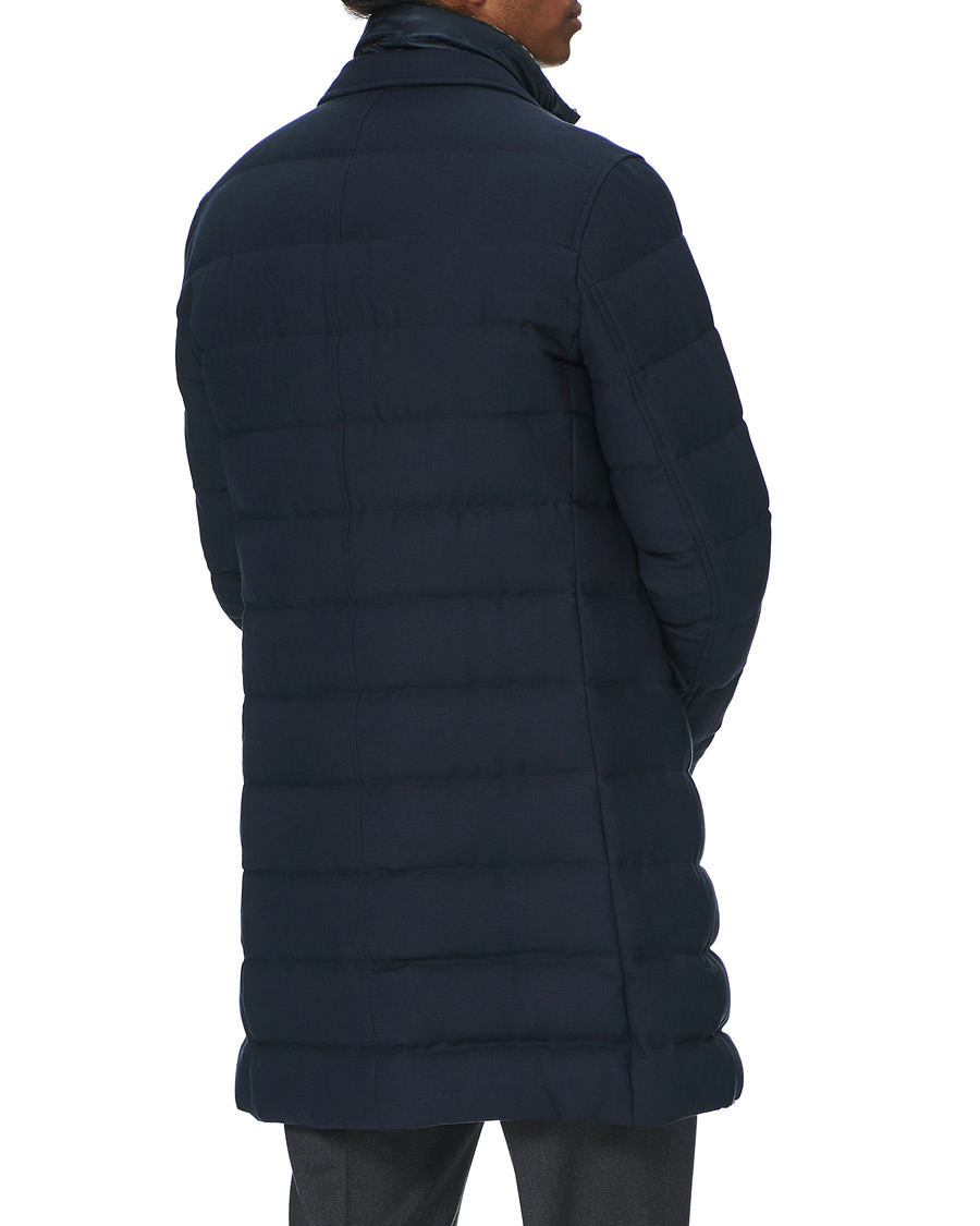 Herr | Jackor | Herno | Flannel Long Down Jacket Navy