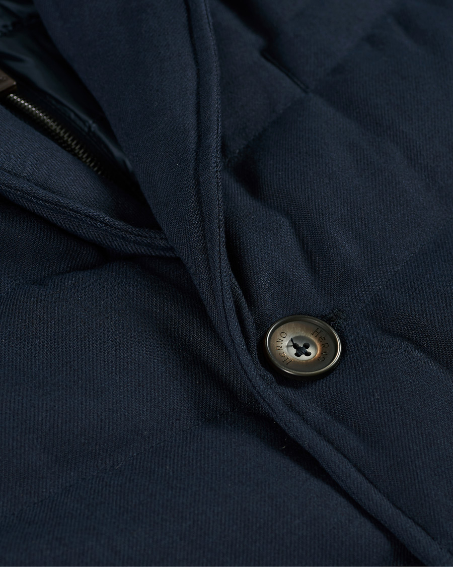 Herr | Jackor | Herno | Flannel Long Down Jacket Navy