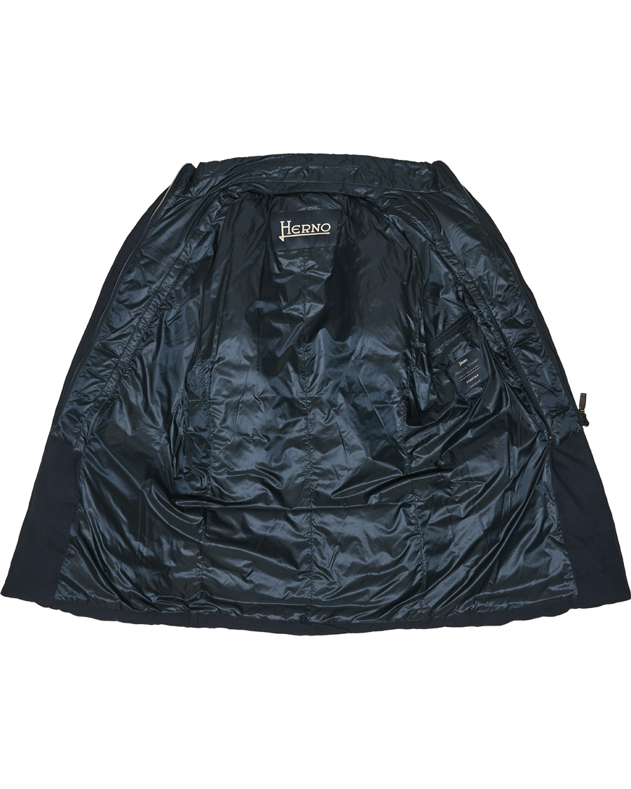 Herr | Jackor | Herno | Flannel Long Down Jacket Navy