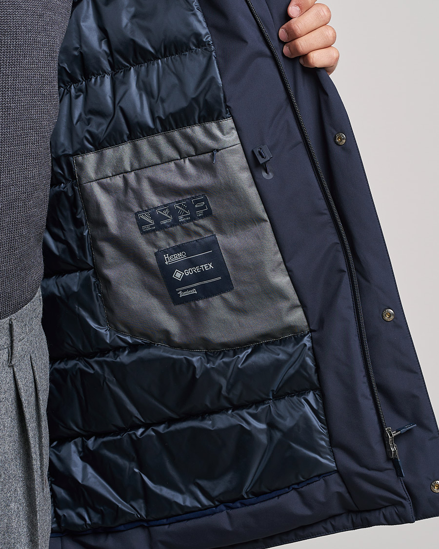 Herr | Jackor | Herno | Laminar Goretex Car Coat Navy