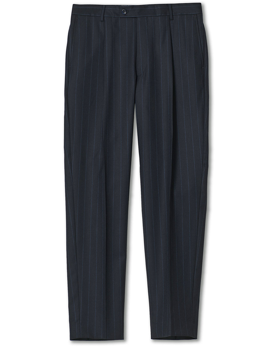 Herr | Byxor | Morris Heritage | Philip Pinstripe Suit Trousers Navy