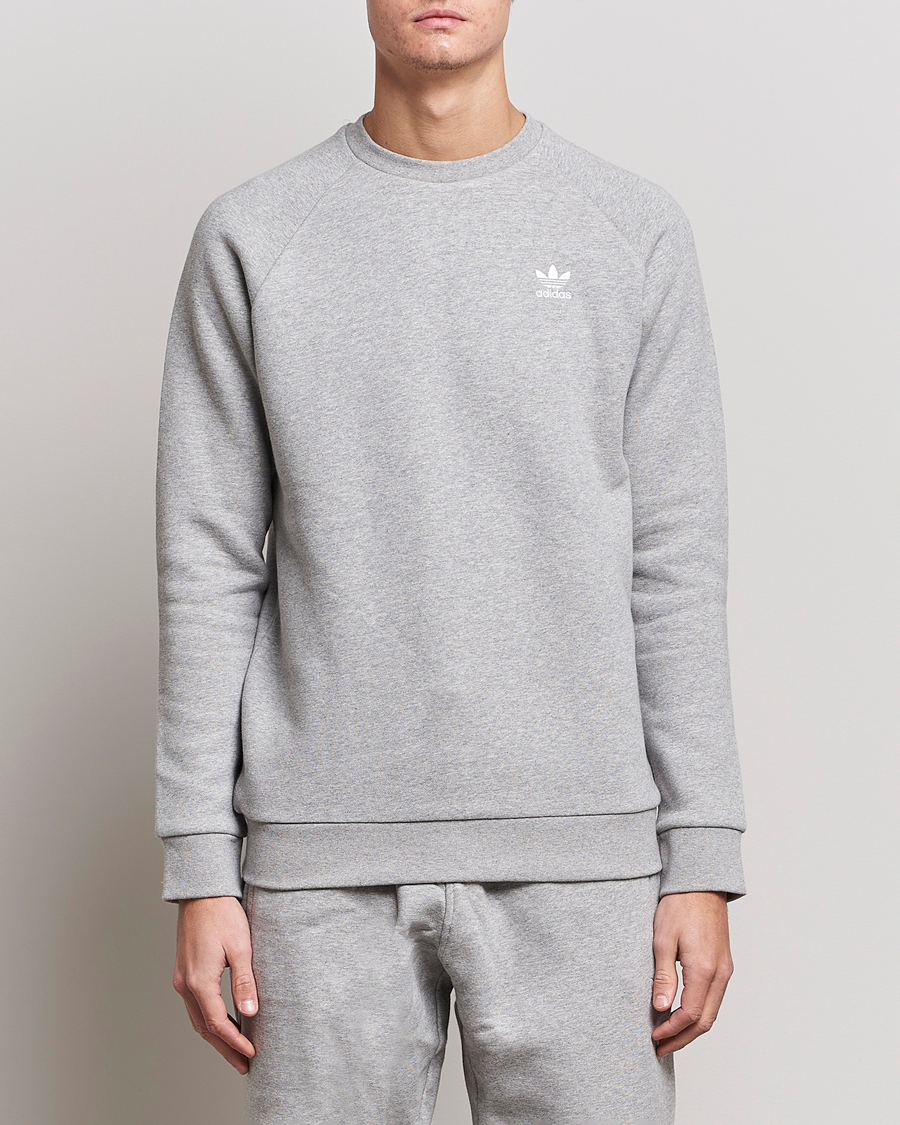 Herr | Grå Sweatshirts | adidas Originals | Essential Trefoil Sweatshirt Grey