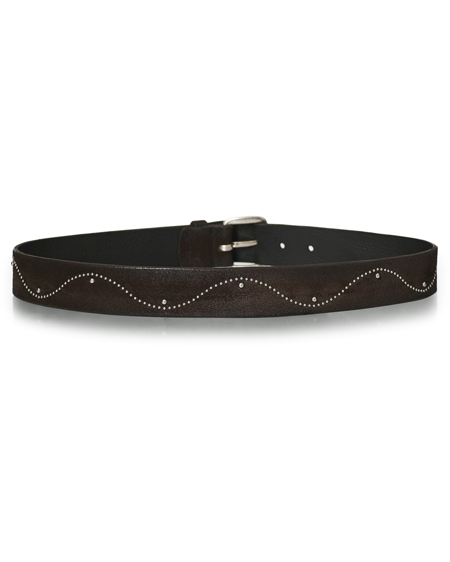 Herr | Orciani Suede Nit Belt 3,5 cm Dark Brown | Orciani | Suede Nit Belt 3,5 cm Dark Brown