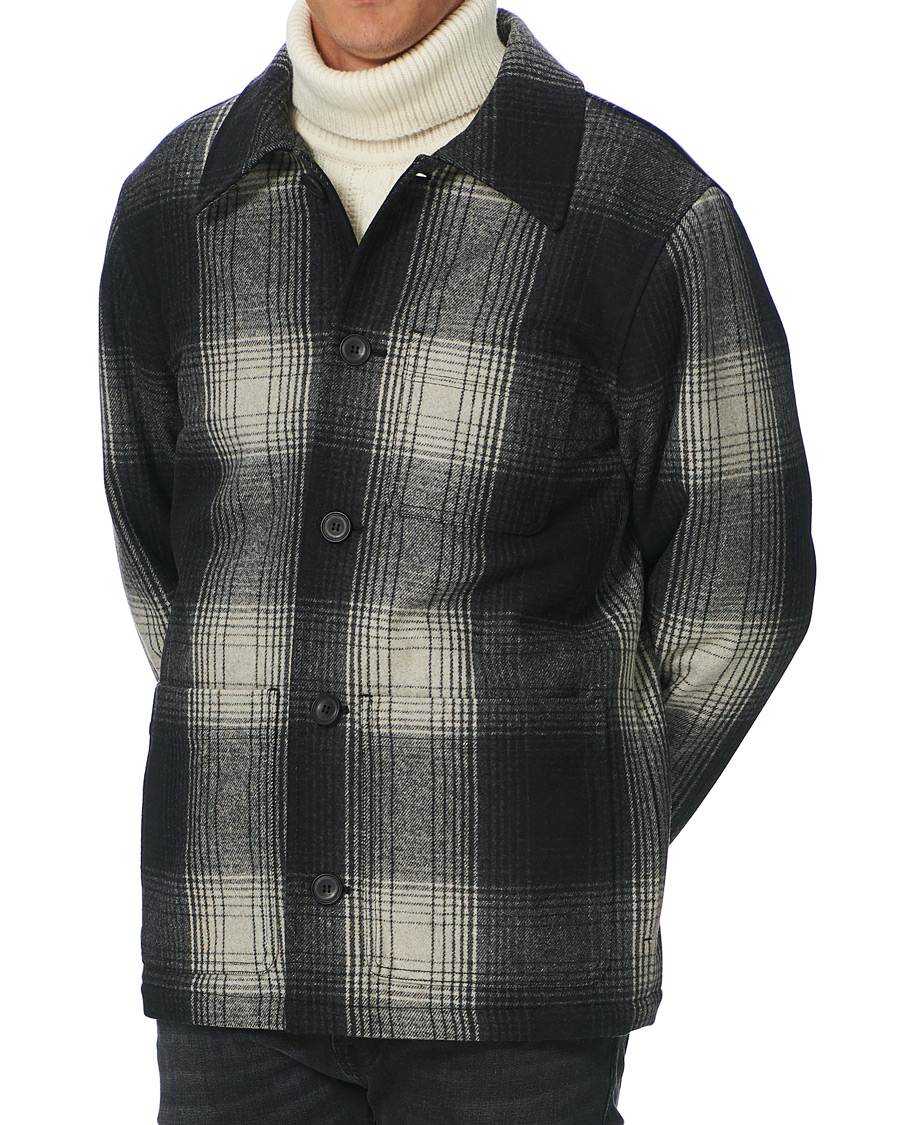 Herr | Jackor | Nudie Jeans | Mangan Shadow Check Lumber Jacket Black/Grey