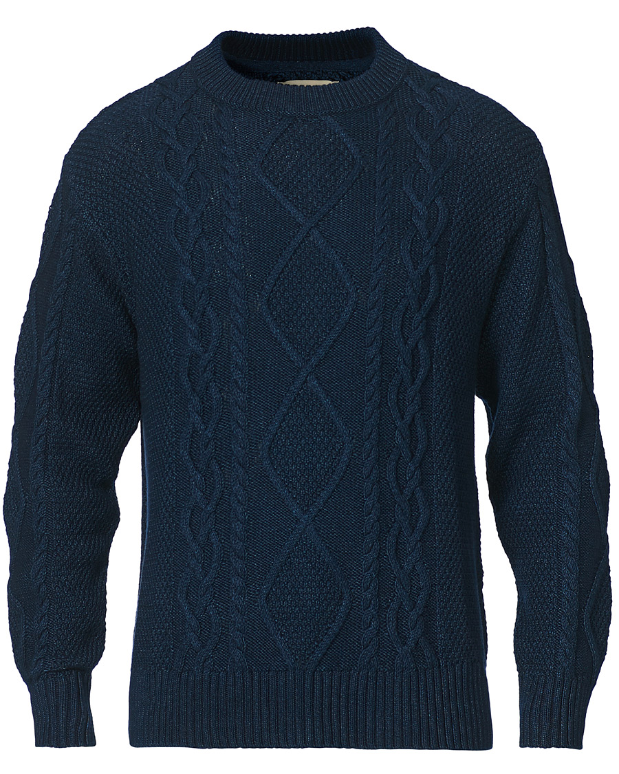 Herr | Tröjor | Nudie Jeans | Didrik Braided Sweater Indigo
