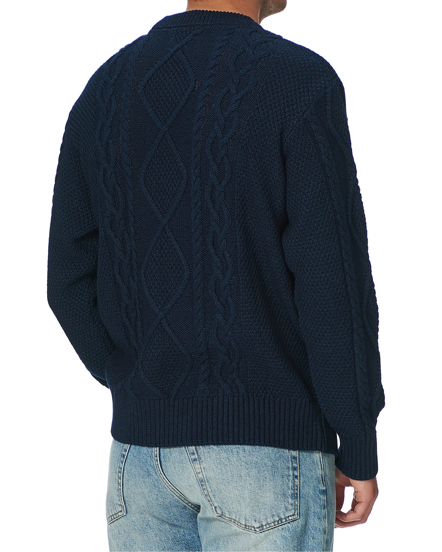 Herr | Tröjor | Nudie Jeans | Didrik Braided Sweater Indigo