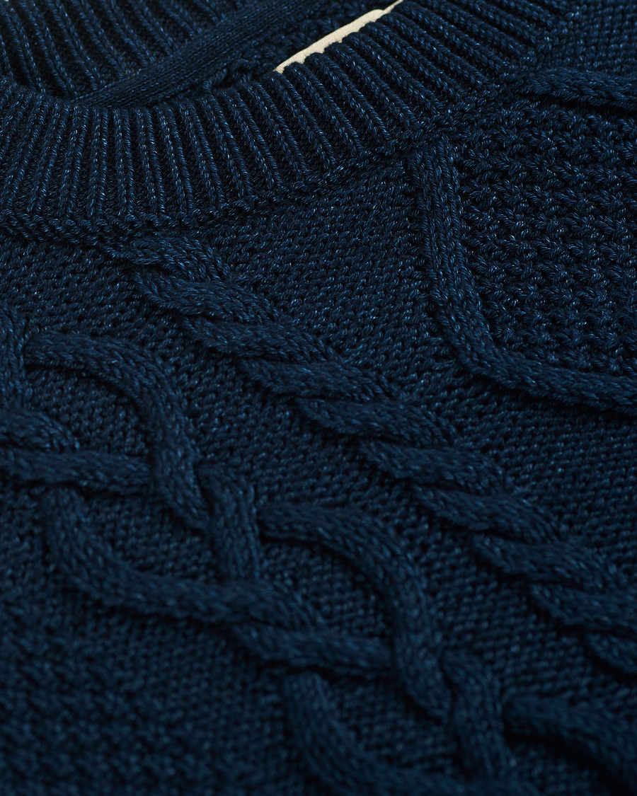 Herr | Tröjor | Nudie Jeans | Didrik Braided Sweater Indigo