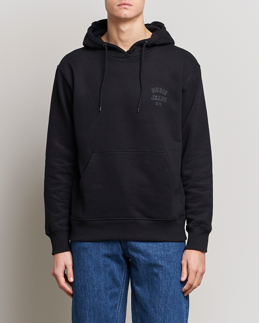 Herr | Tröjor | Nudie Jeans | Franke Logo Hoodie Black