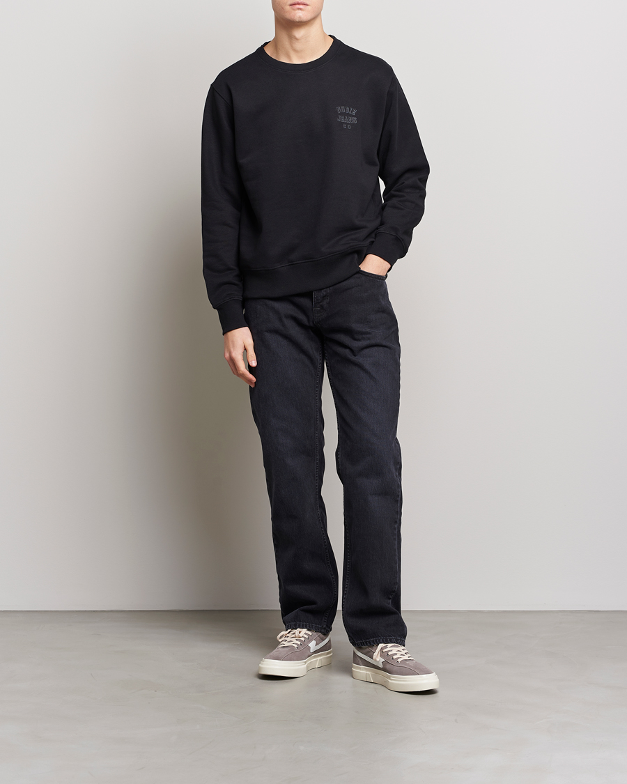 Herr |  | Nudie Jeans | Frasse Logo Sweatshirt Black