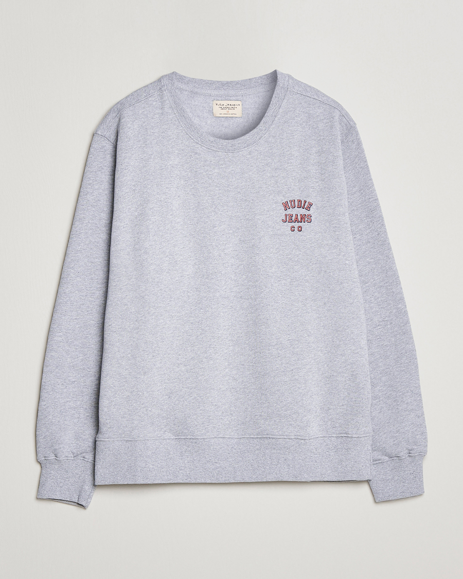 Herr | Tröjor | Nudie Jeans | Frasse Logo Sweatshirt Grey melange