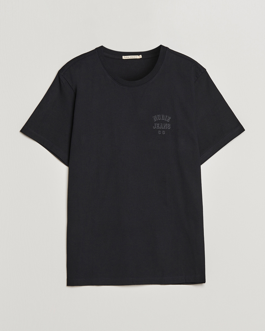 Herr | T-Shirts | Nudie Jeans | Roy Logo Crew Neck Tee Black