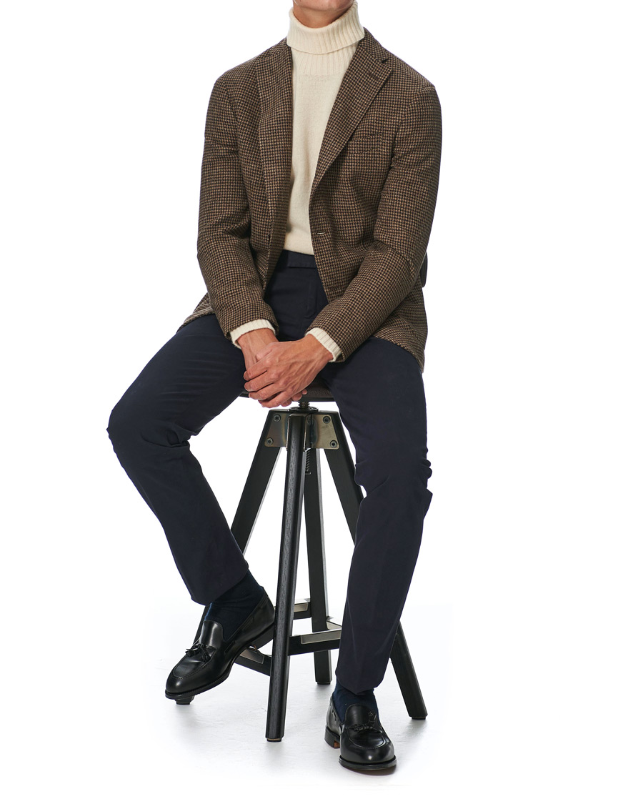 Herr | Kavajer | Boglioli | K Jacket Houndstooth Blazer Brown