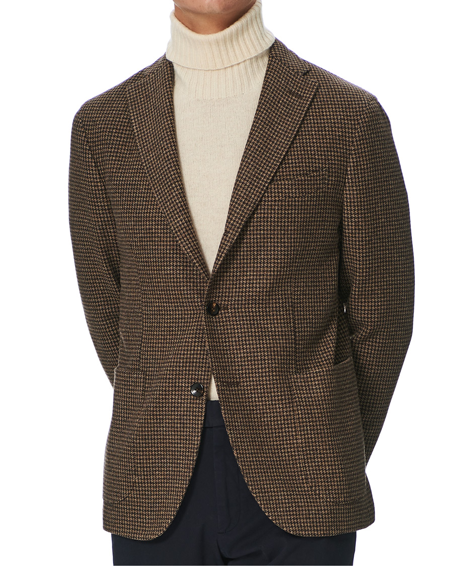 Herr | Kavajer | Boglioli | K Jacket Houndstooth Blazer Brown