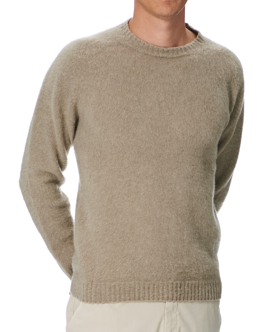 Herr | Tröjor | Boglioli | Brushed Wool/Cashmere Sweater Beige