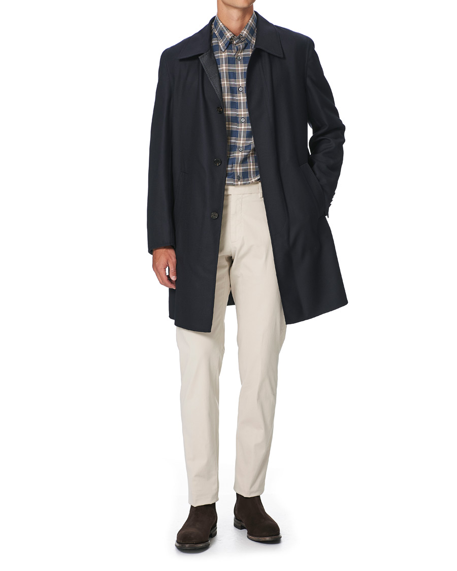 Herr | Jackor | Brioni | Unconstructed Wool Coat Navy