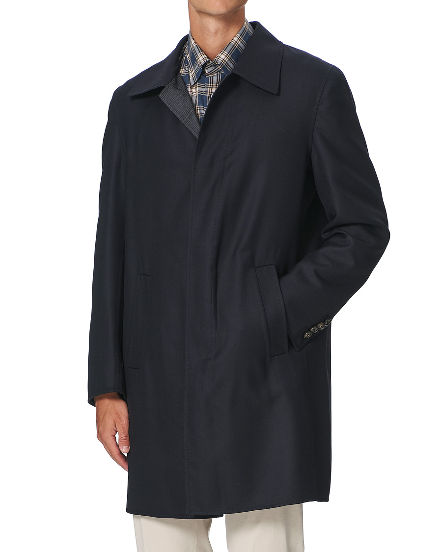 Herr | Jackor | Brioni | Unconstructed Wool Coat Navy