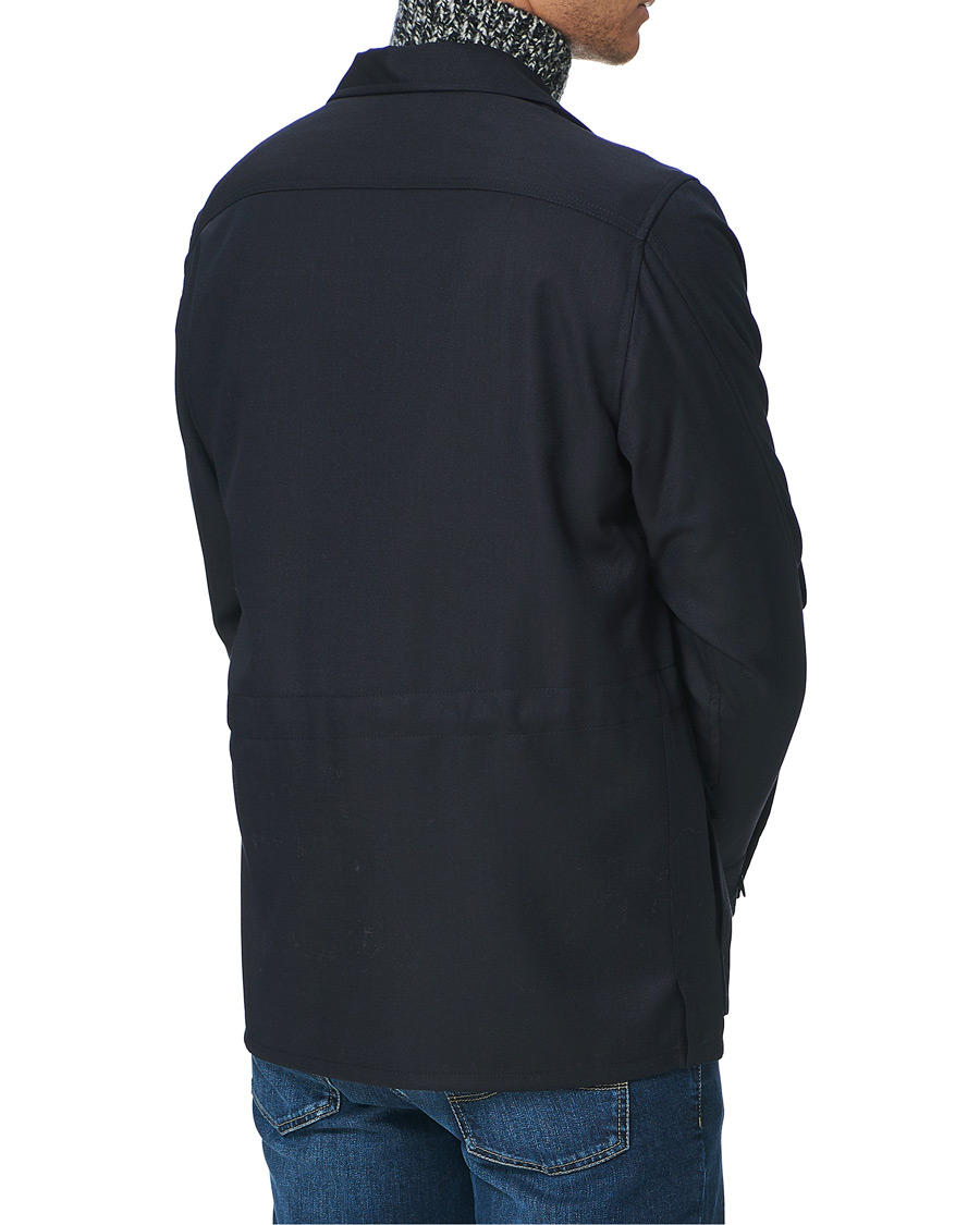 Herr | Jackor | Brioni | Light Wool Sahariana Navy