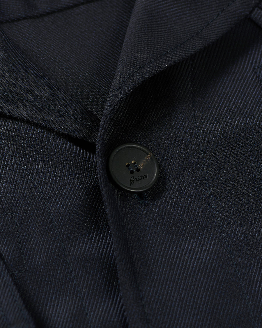 Herr | Jackor | Brioni | Light Wool Sahariana Navy