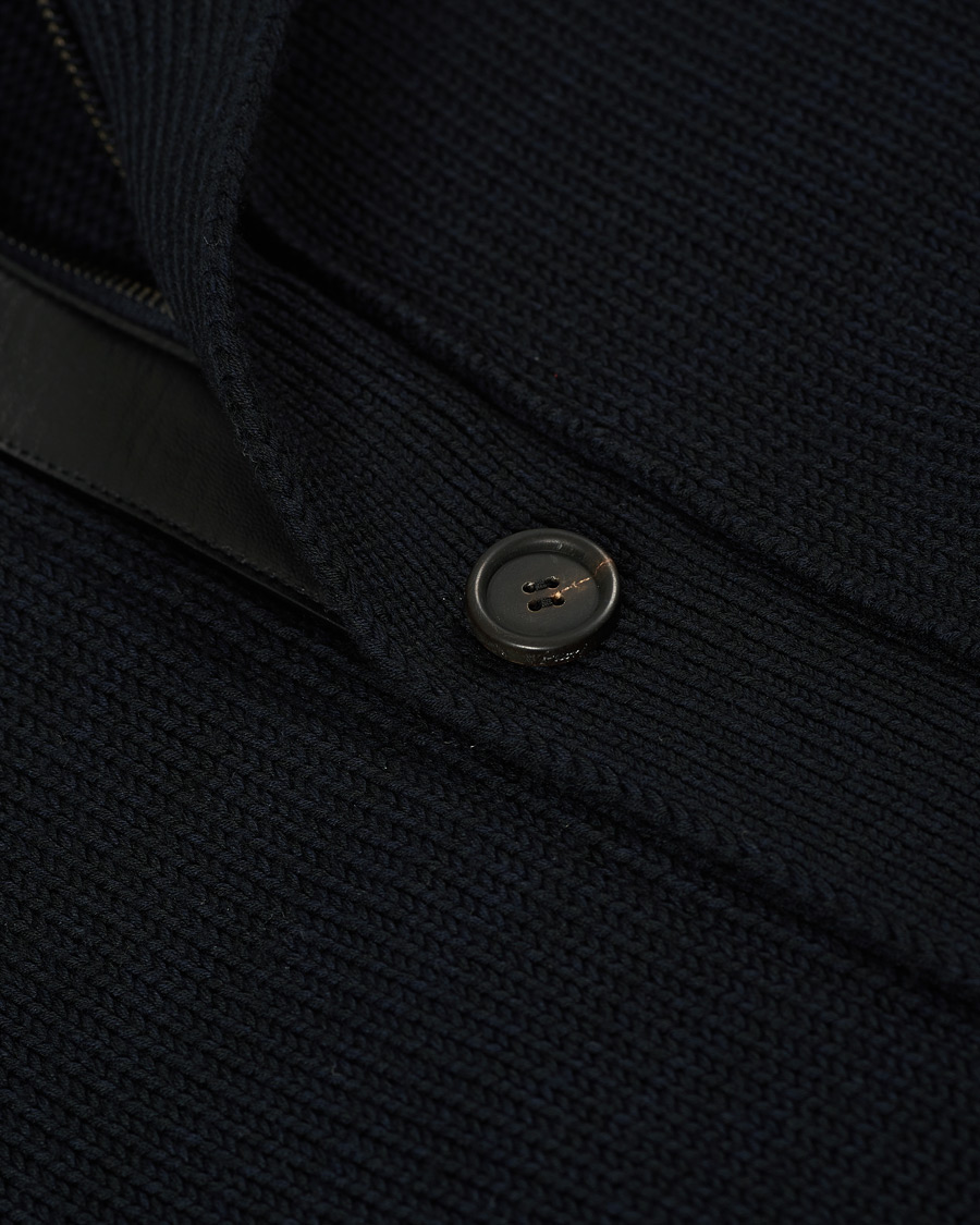 Herr | Tröjor | Brioni | Heavy Wool Cardigan Jacket Navy