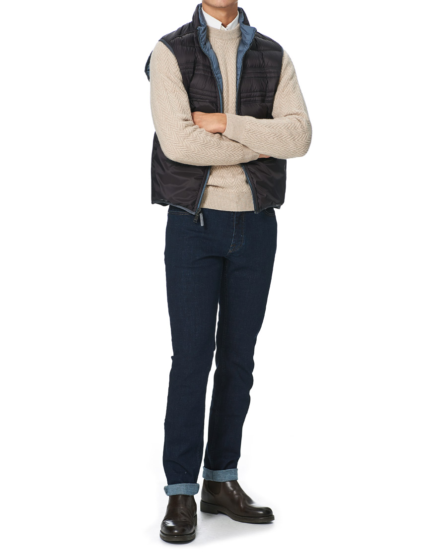 Herr | Tröjor | Brioni | Vicuna/Cashmere Chevron Sweater Beige