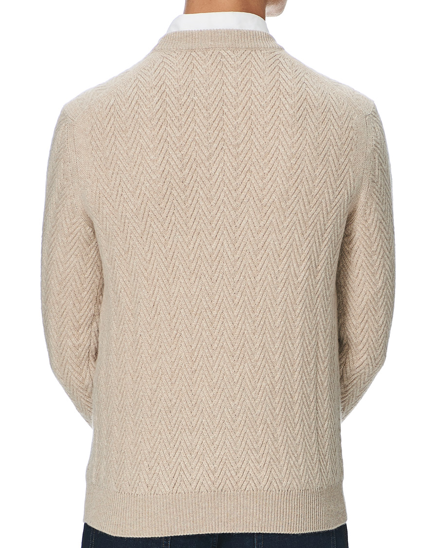 Herr | Tröjor | Brioni | Vicuna/Cashmere Chevron Sweater Beige