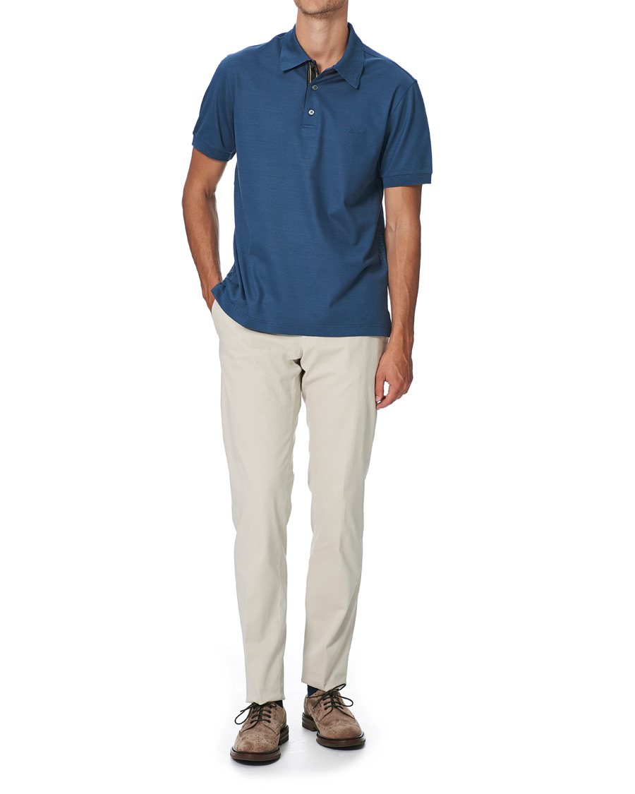 Herr | Pikéer | Brioni | Contrast Placket Polo Piquet Dark Blue