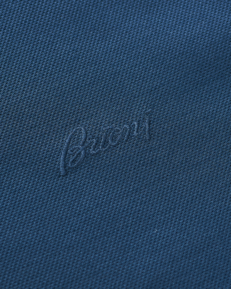 Herr | Pikéer | Brioni | Contrast Placket Polo Piquet Dark Blue