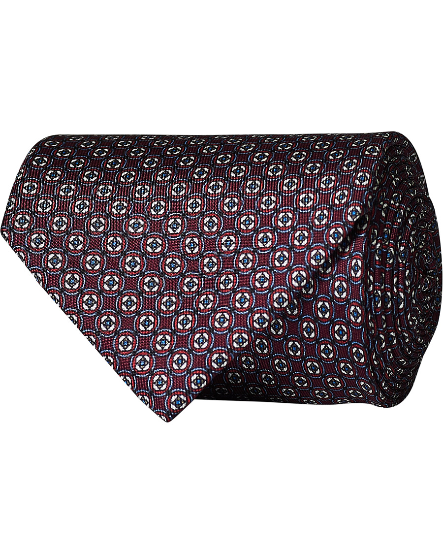 Herr | Brioni Printed Micro Pattern Silk Tie Burgundy | Brioni | Printed Micro Pattern Silk Tie Burgundy