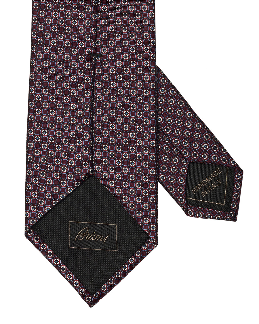 Herr | Brioni Printed Micro Pattern Silk Tie Burgundy | Brioni | Printed Micro Pattern Silk Tie Burgundy