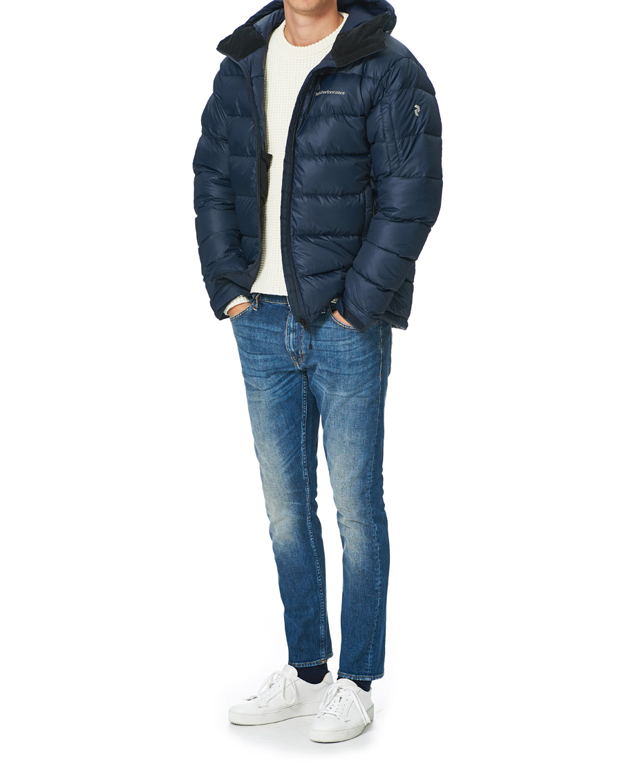 Herr | Jackor | Peak Performance | Frost Down Hooded Jacket Blue Shadow