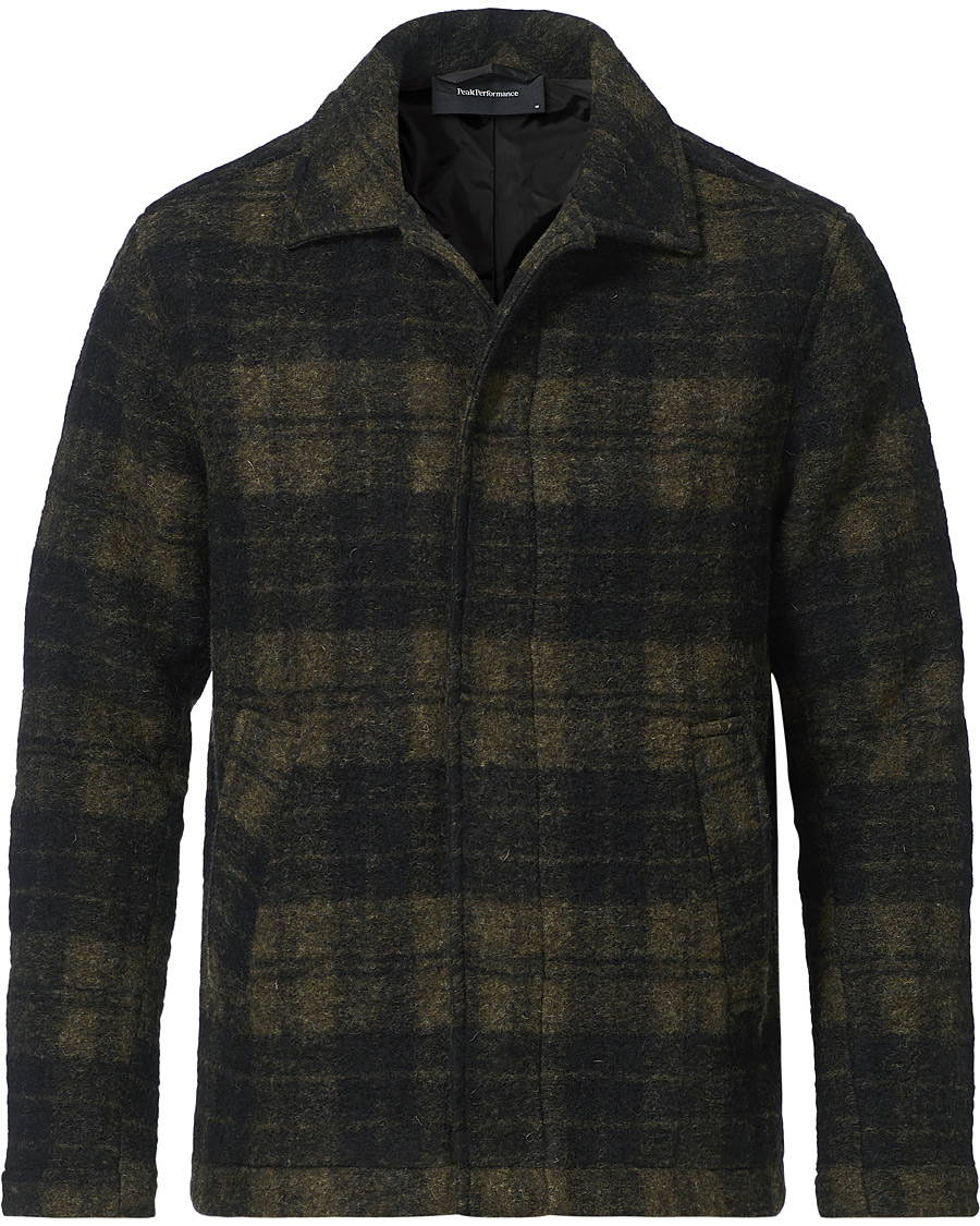 Herr | Jackor | Peak Performance | Checked Wool Shirt Olive