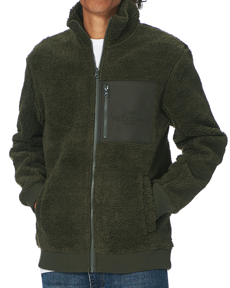 Herr | Tröjor | Peak Performance | Original Pile Zip Jacket Olive Extreme