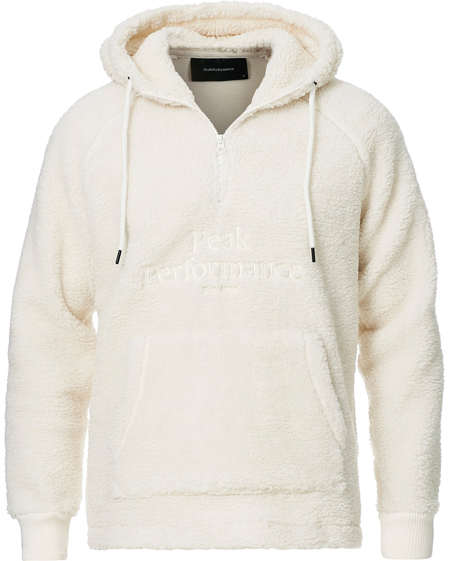 Herr | Tröjor | Peak Performance | Original Pile Zip Hood Off white