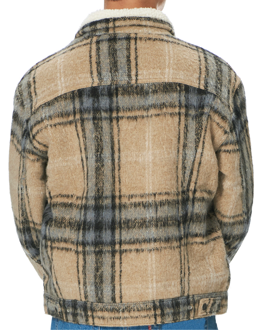Herr | Jackor | Levi's | Vintage Fit Sherpa Trucker Camel Blue Plaid