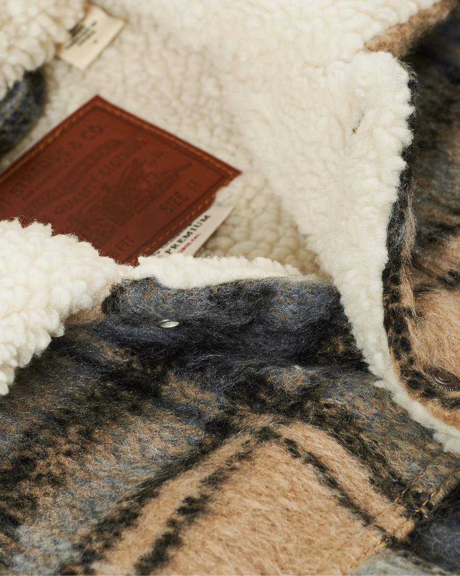 Herr | Jackor | Levi's | Vintage Fit Sherpa Trucker Camel Blue Plaid