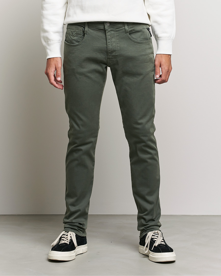 Herr | Byxor | Replay | Anbass Hyperflex X.Lite 5-Pocket Pants Olive Green