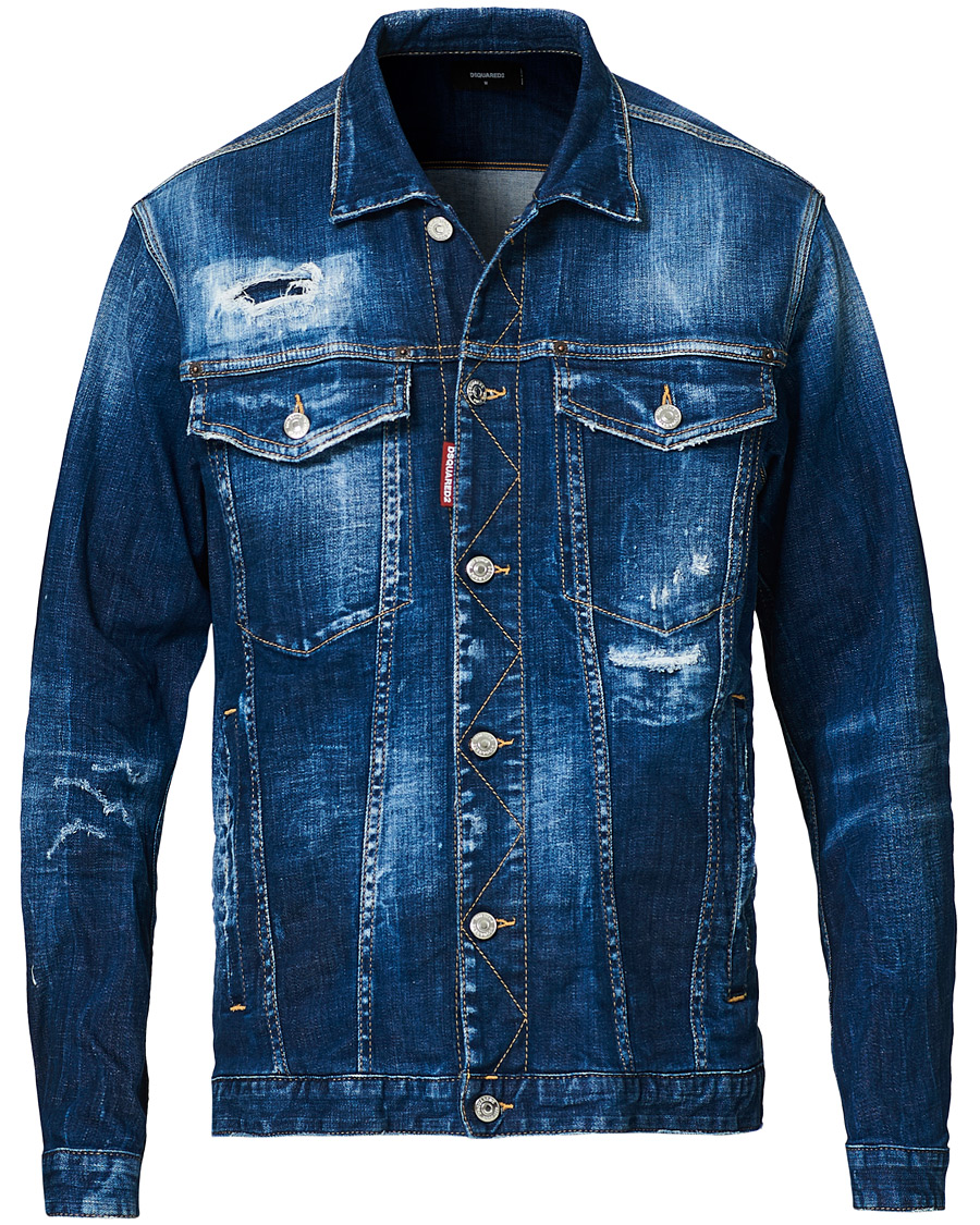 Herr | Jackor | Dsquared2 | Ripped Denim Jacket Indigo