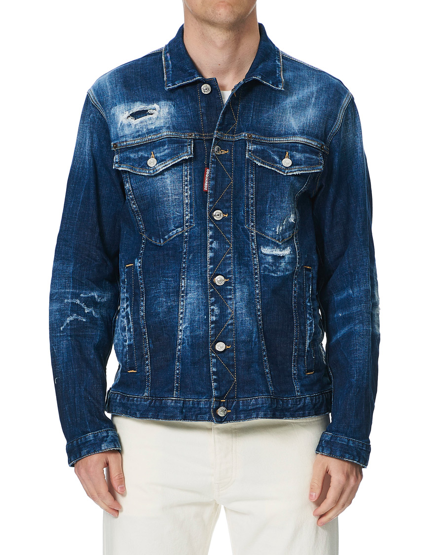 Herr | Jackor | Dsquared2 | Ripped Denim Jacket Indigo