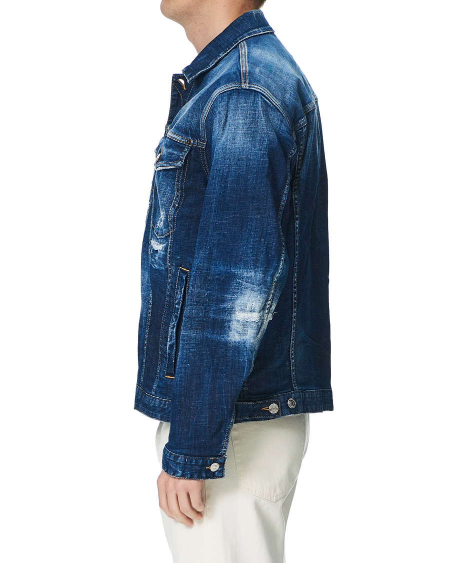 Herr | Jackor | Dsquared2 | Ripped Denim Jacket Indigo