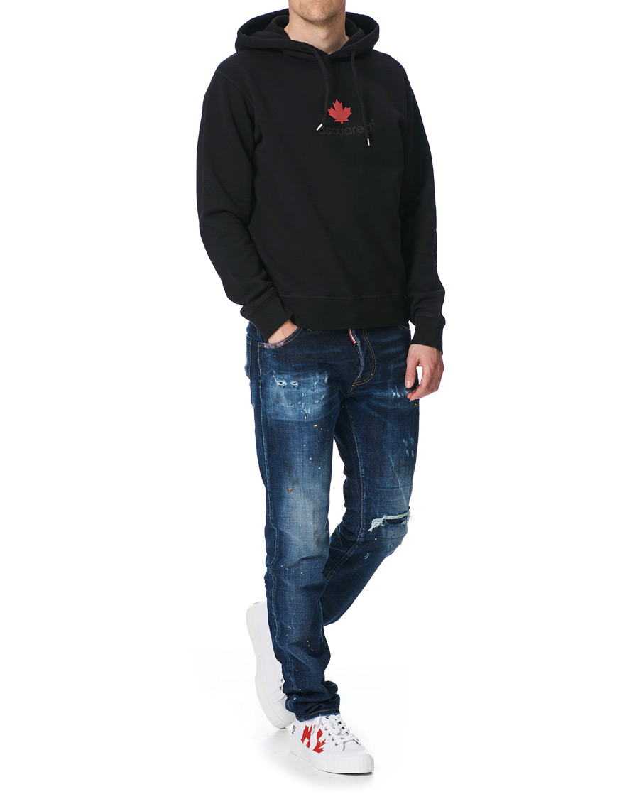 Herr | Tröjor | Dsquared2 | Mini D2 Leaf Hoodie Black