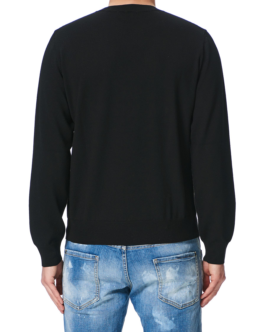 Herr | Tröjor | Dsquared2 | Mini D2 Leaf Knitted Sweater Black