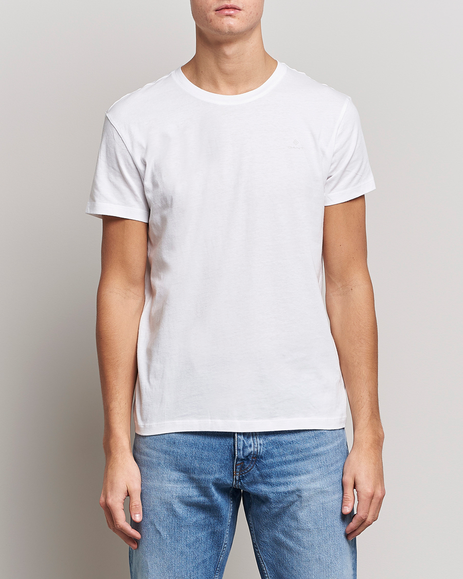 Herr | T-Shirts | GANT | 2-Pack Crew Neck T-Shirt Navy/White