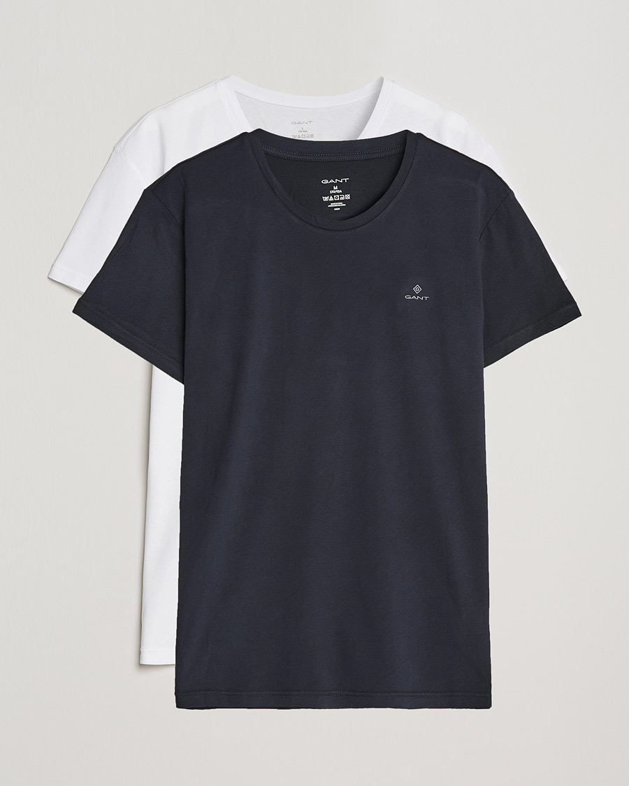 Herr | T-Shirts | GANT | 2-Pack Crew Neck T-Shirt Black/White