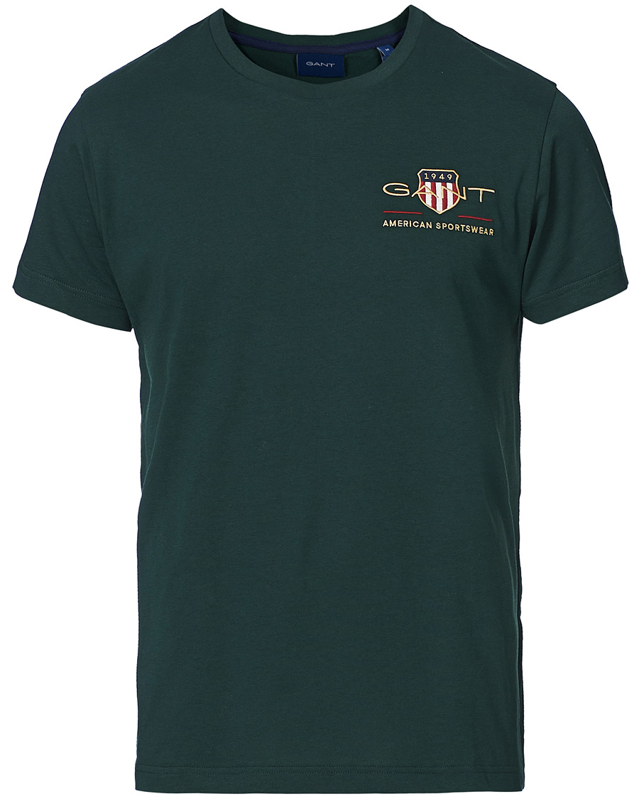 Herr | T-Shirts | GANT | Archive Shield Logo Crew Neck Tee Tartan Green